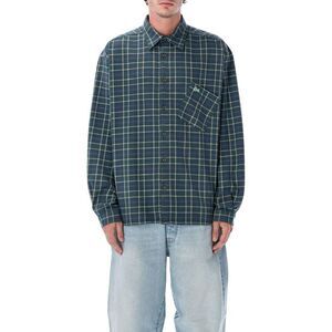 ERL Plaid Flannel Long Sleeve Shirt Men GREEN Shirts